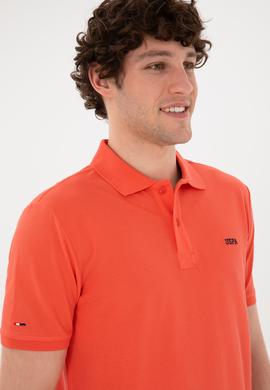 Erkek Regular Fit Polo Yaka Nar Çiçeği Basic Tişört - 50284641289