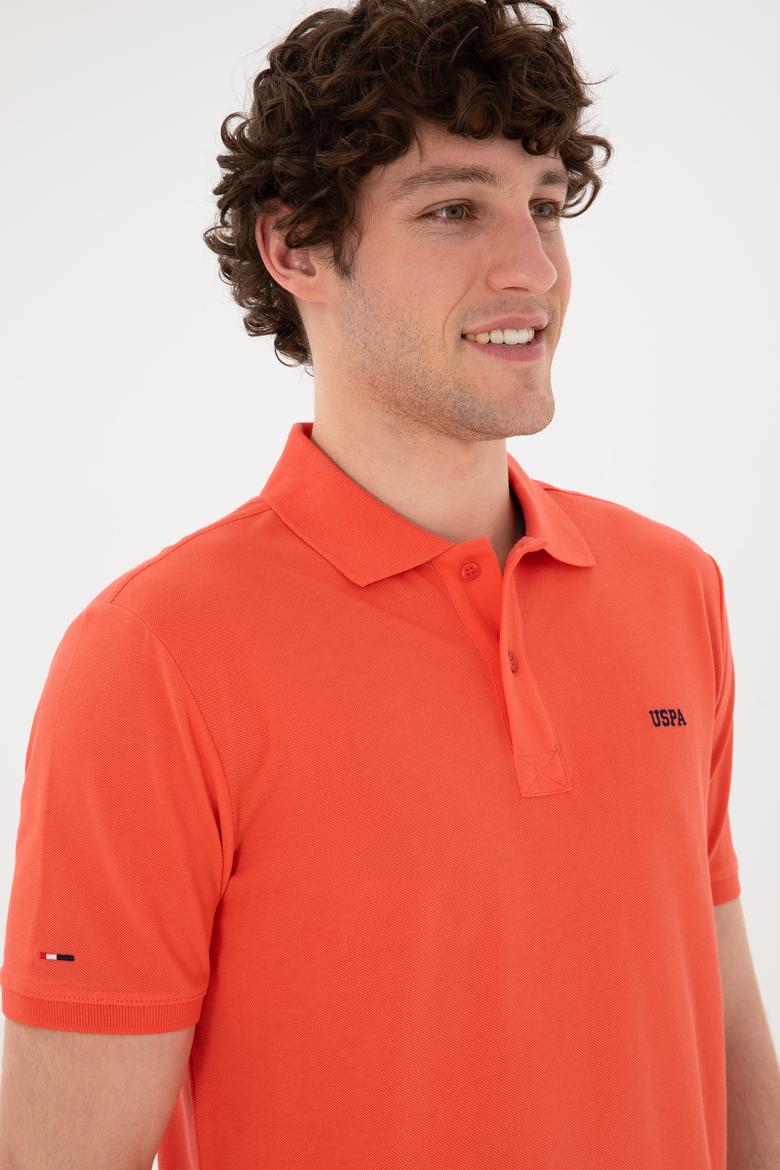 Erkek Regular Fit Polo Yaka Nar Çiçeği Basic Tişört - 50284641289