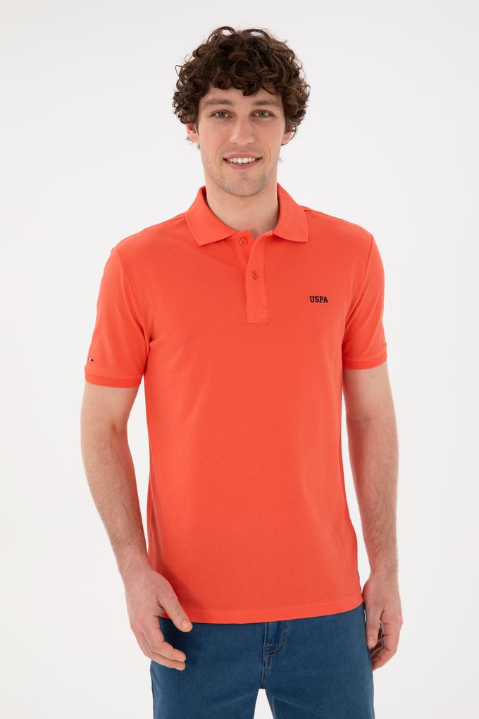 Erkek Regular Fit Polo Yaka Nar Çiçeği Basic Tişört