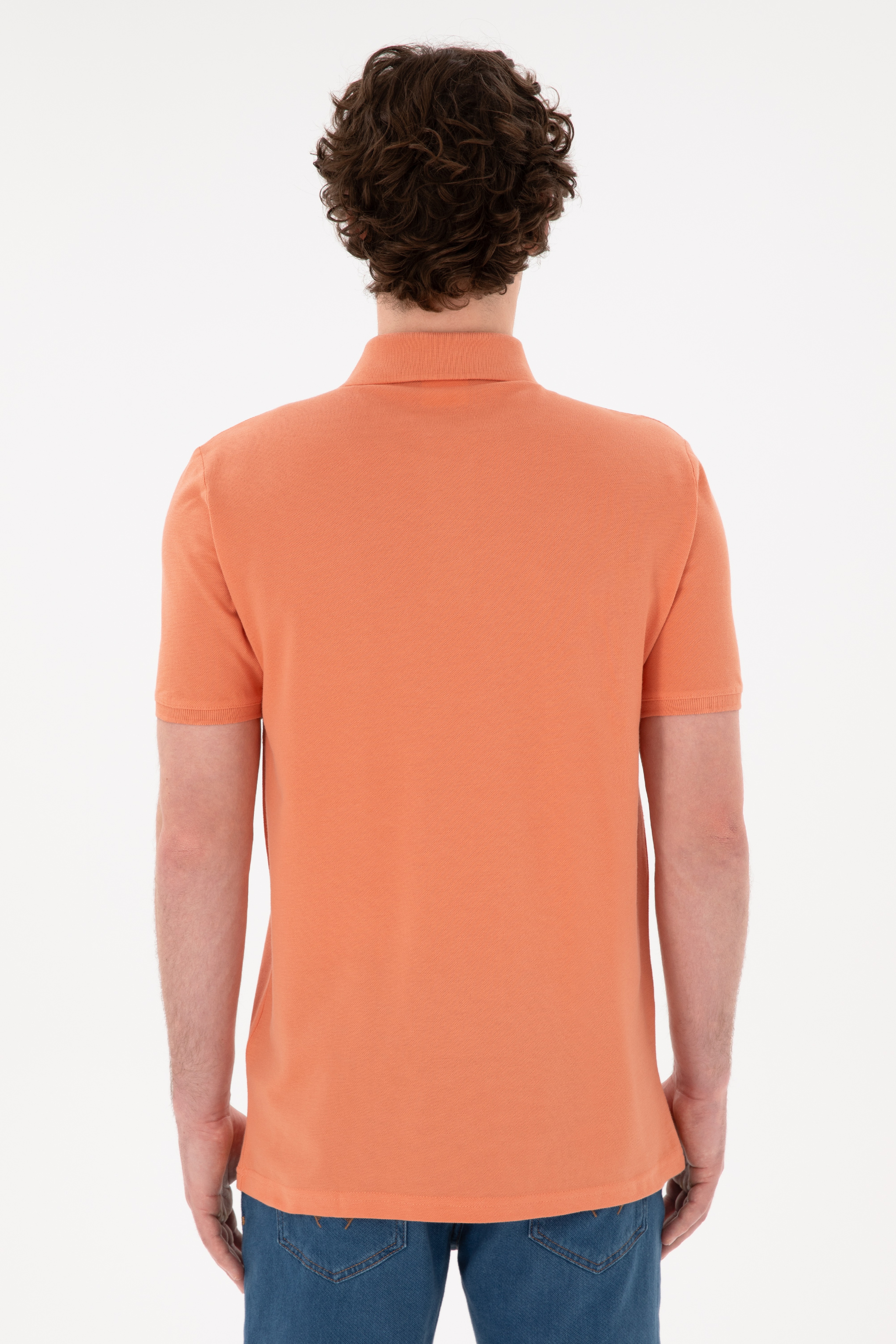 Erkek Regular Fit Polo Yaka Somon Basic Tişört