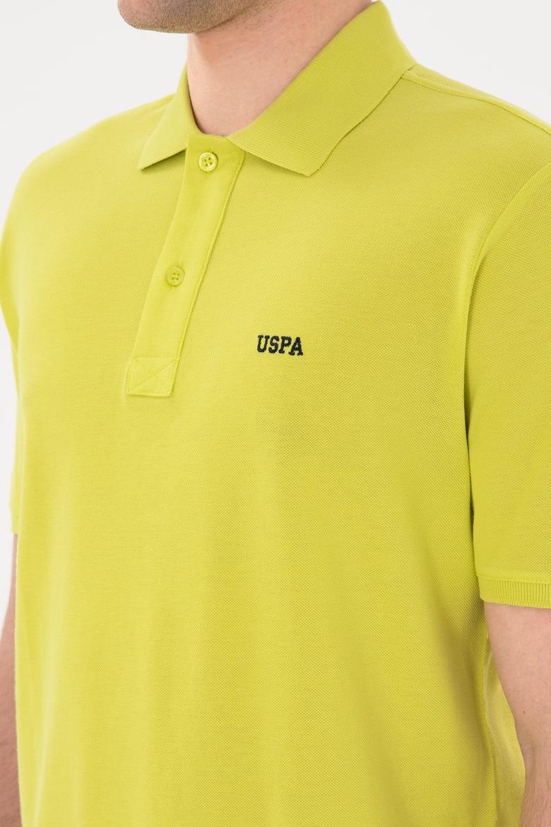 Erkek Regular Fit Polo Yaka Fıstık Yeşili Basic Tişört - 50284641259
