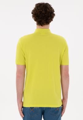 Erkek Regular Fit Polo Yaka Fıstık Yeşili Basic Tişört - 50284641259