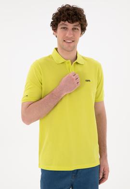 Erkek Regular Fit Polo Yaka Fıstık Yeşili Basic Tişört - 50284641259