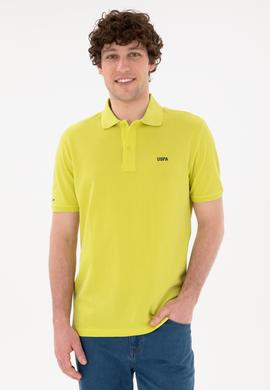 Erkek Regular Fit Polo Yaka Fıstık Yeşili Basic Tişört - 50284641259