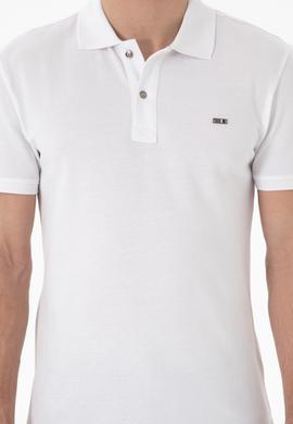 Erkek Slim Fit Polo Yaka Beyaz Basic Tişört - 50298042001