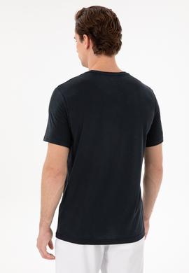 Erkek Regular Fit Bisiklet Yaka Modal Siyah Basic Tişört - 50298033123