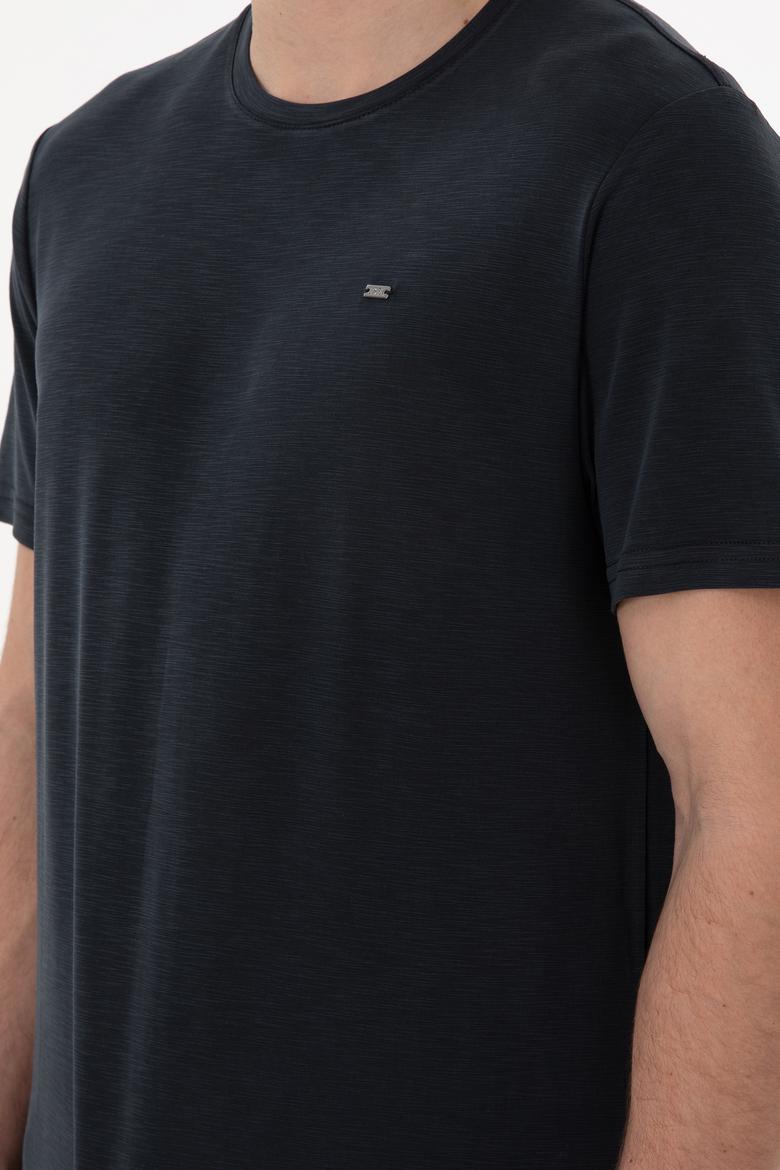 Erkek Regular Fit Bisiklet Yaka Modal Siyah Basic Tişört - 50298033123