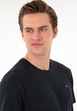 Erkek Regular Fit Bisiklet Yaka Modal Siyah Basic Tişört - 50298033123