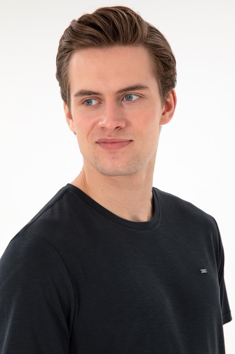 Erkek Regular Fit Bisiklet Yaka Modal Siyah Basic Tişört