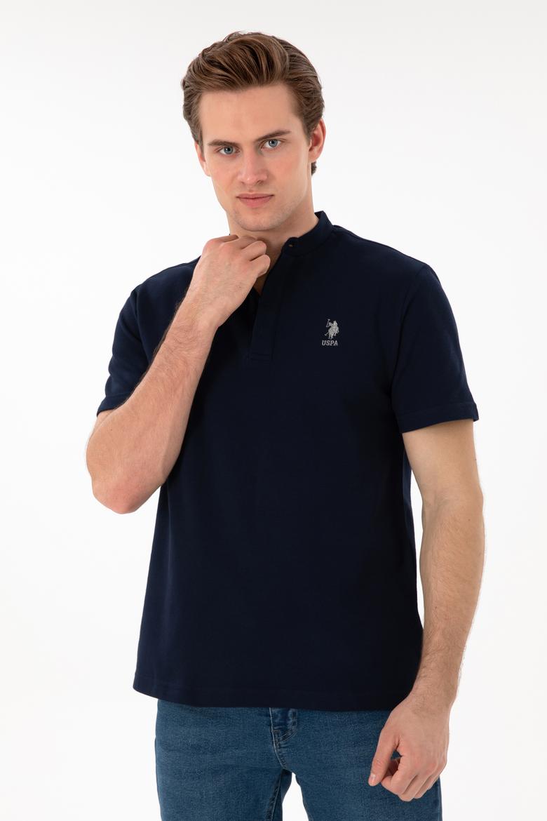 Erkek Regular Fit Hakim Yaka Lacivert Tişört