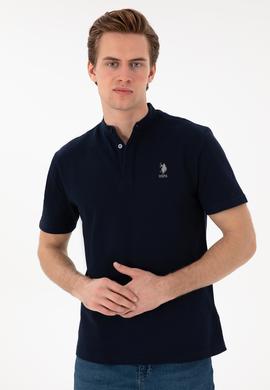 Erkek Regular Fit Hakim Yaka Lacivert Tişört - 50299835026