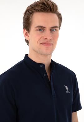 Erkek Regular Fit Hakim Yaka Lacivert Tişört - 50299835026