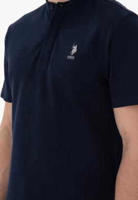 Erkek Regular Fit Hakim Yaka Lacivert Tişört - 50299835026