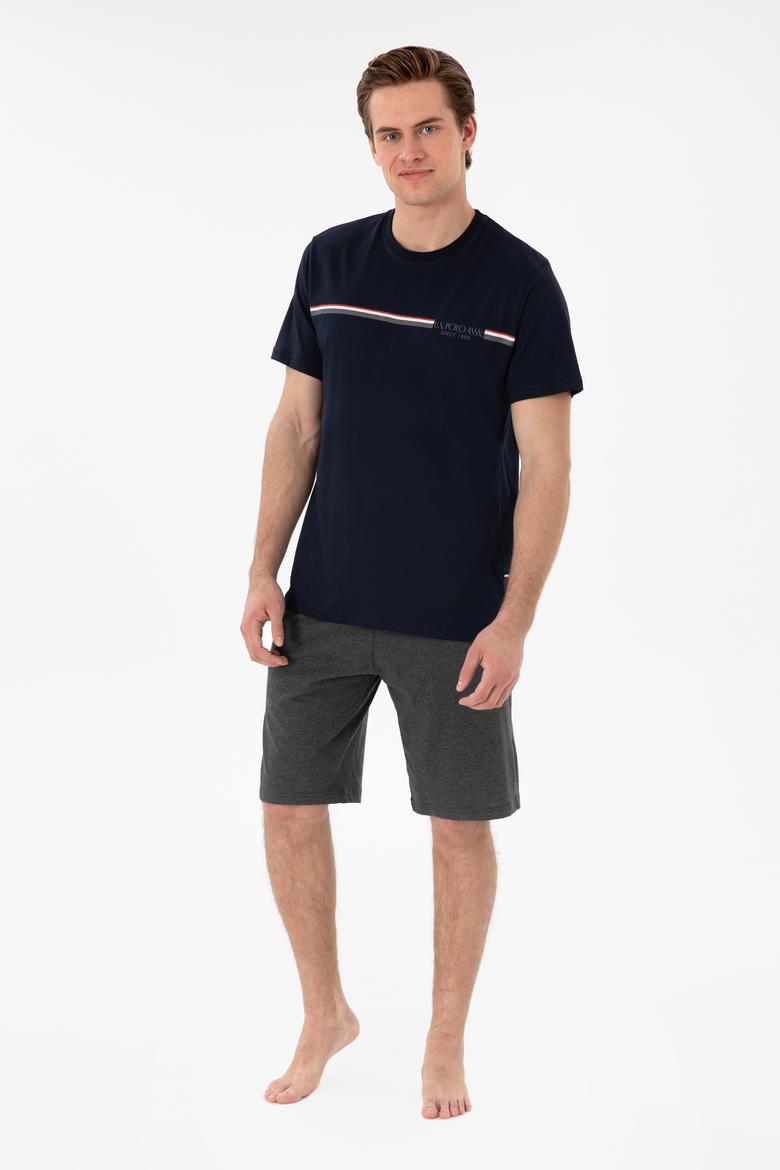 Erkek Bisiklet Yaka Lacivert Pijama Takımı