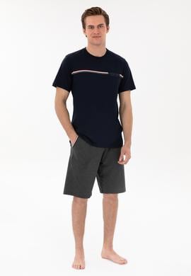 Erkek Bisiklet Yaka Lacivert Pijama Takımı - 50309174006