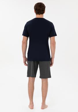 Erkek Bisiklet Yaka Lacivert Pijama Takımı - 50309174006