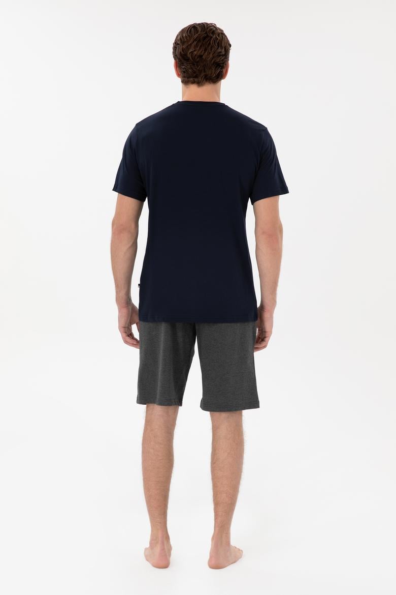 Erkek Bisiklet Yaka Lacivert Pijama Takımı - 50309174006