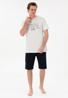 Erkek Bisiklet Yaka Beyaz Pijama Takımı - 50309291003