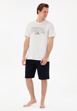 Erkek Bisiklet Yaka Beyaz Pijama Takımı - 50309291003