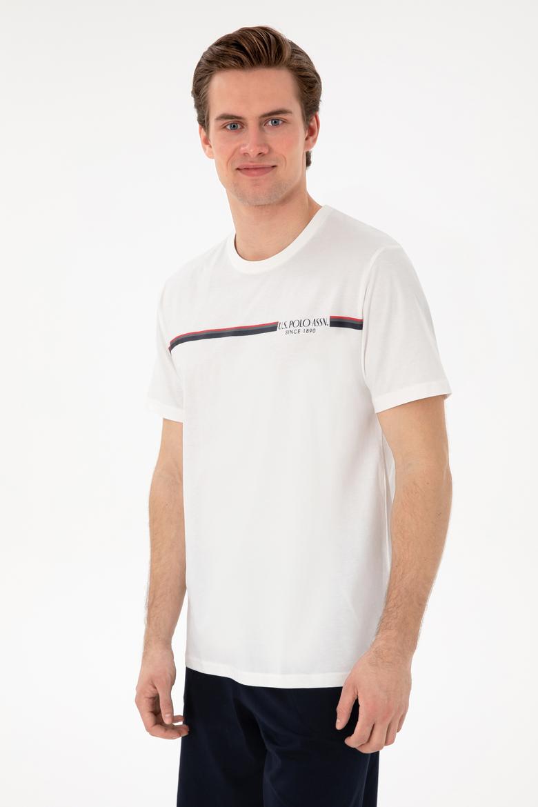 Erkek Bisiklet Yaka Beyaz Pijama Takımı - 50309174016