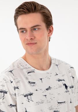 Erkek Bisiklet Yaka Beyaz Pijama Takımı - 50309284007