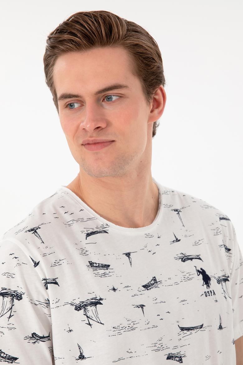 Erkek Bisiklet Yaka Beyaz Pijama Takımı - 50309284007