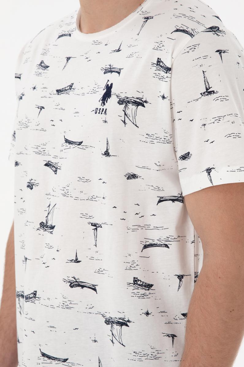 Erkek Bisiklet Yaka Beyaz Pijama Takımı