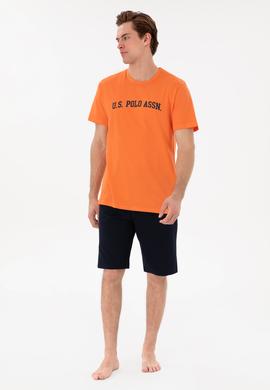 Erkek Bisiklet Yaka Turuncu Pijama Takımı - 50309163003