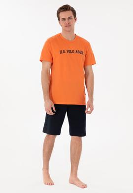 Erkek Bisiklet Yaka Turuncu Pijama Takımı - 50309163003