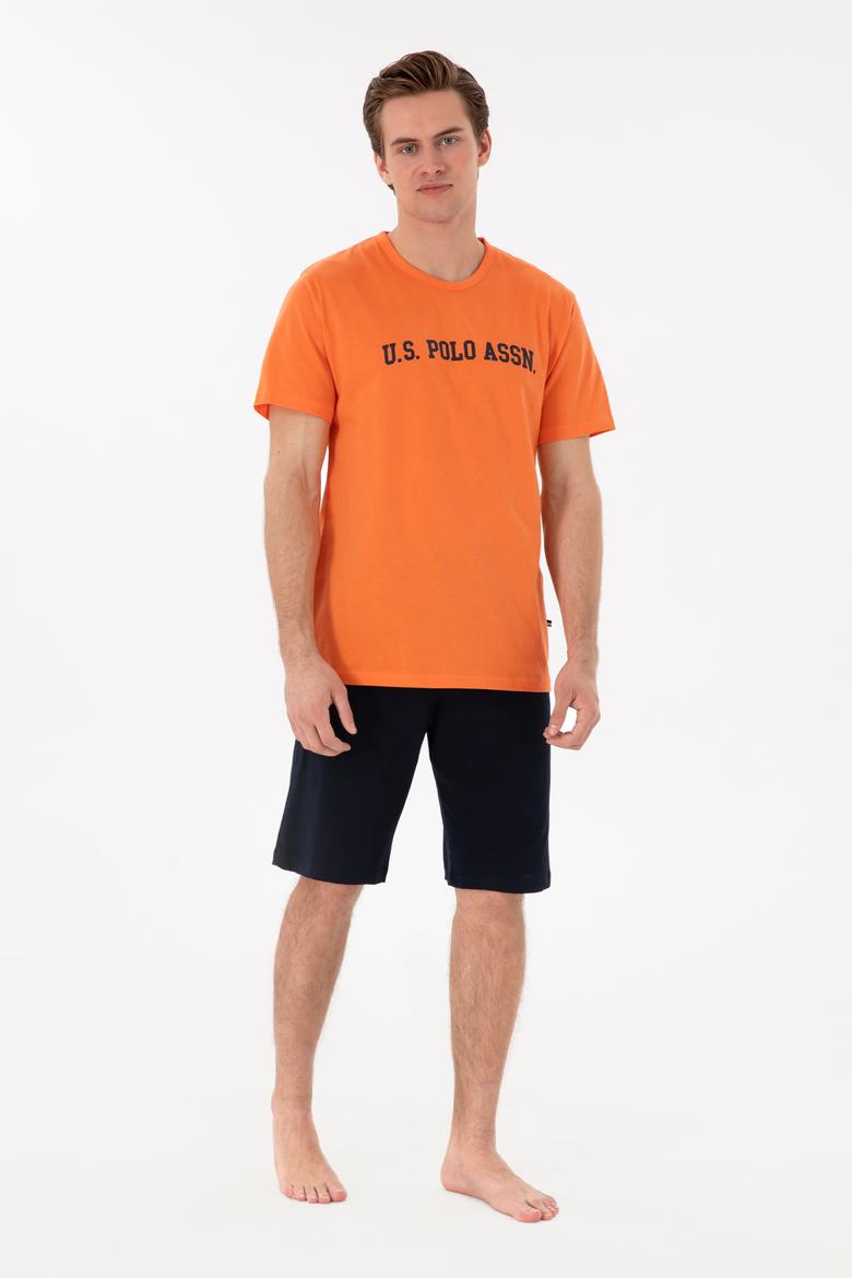 Erkek Bisiklet Yaka Turuncu Pijama Takımı - 50309163003