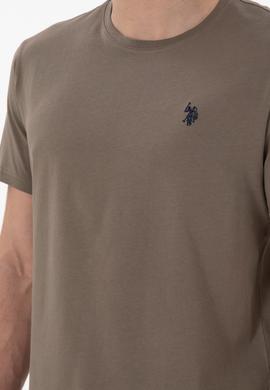 Erkek Regular Fit Bisiklet Yaka Vizon Basic Tişört - 50298035071