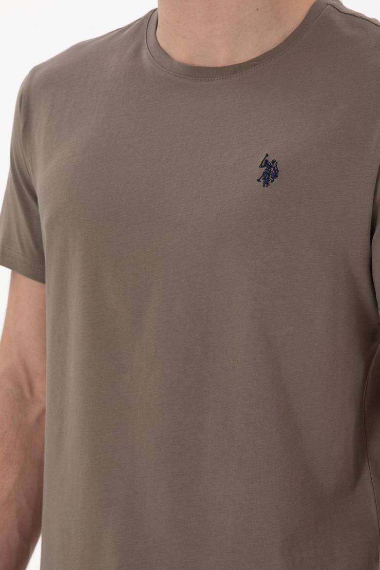 Erkek Regular Fit Bisiklet Yaka Vizon Basic Tişört - 50298035071