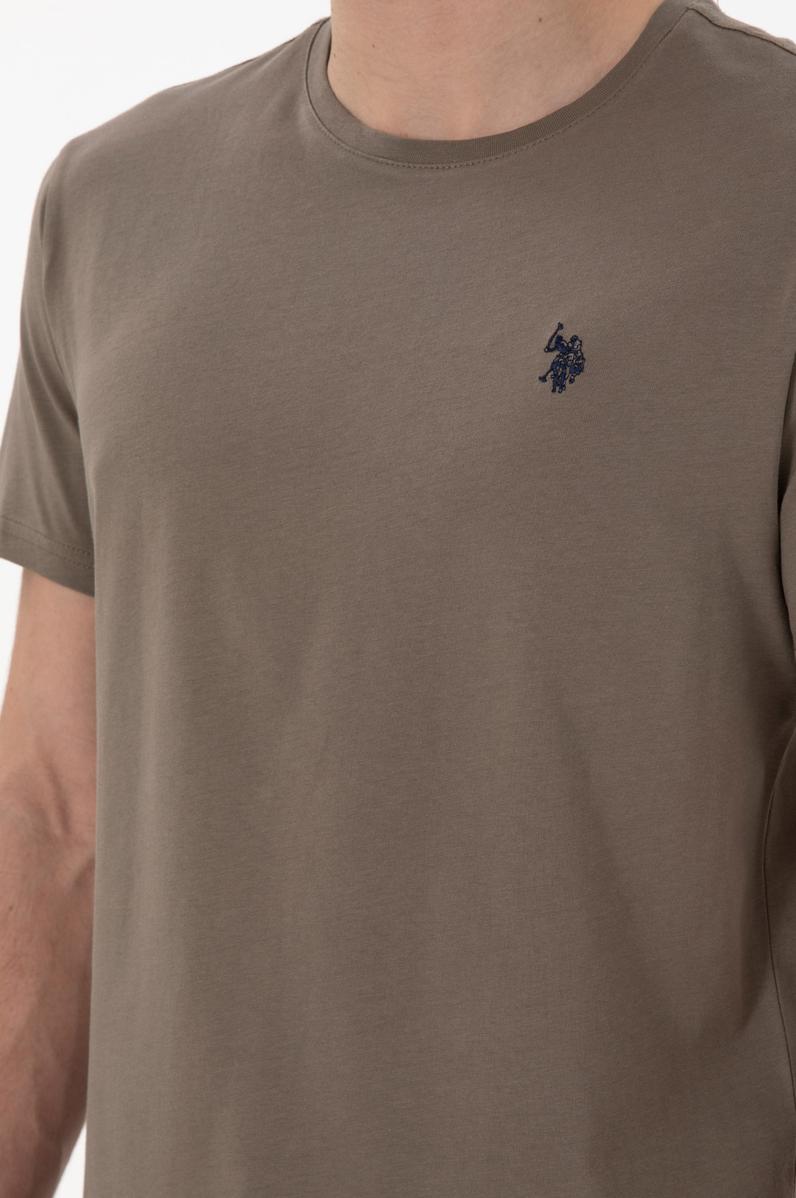 Erkek Regular Fit Bisiklet Yaka Vizon Basic Tişört