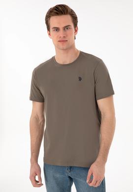 Erkek Regular Fit Bisiklet Yaka Vizon Basic Tişört - 50298035071