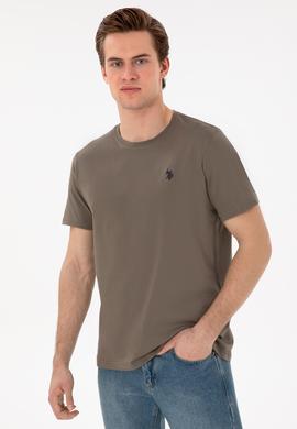 Erkek Regular Fit Bisiklet Yaka Vizon Basic Tişört - 50298035071