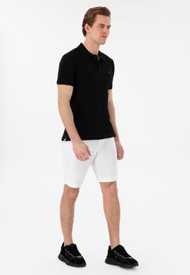 Erkek Slim Fit Polo Yaka Siyah Basic Tişört - 50297983039