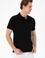 Erkek Slim Fit Polo Yaka Siyah Basic Tişört