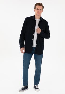 Erkek Lacivert Örme Gömlek - 50305605008