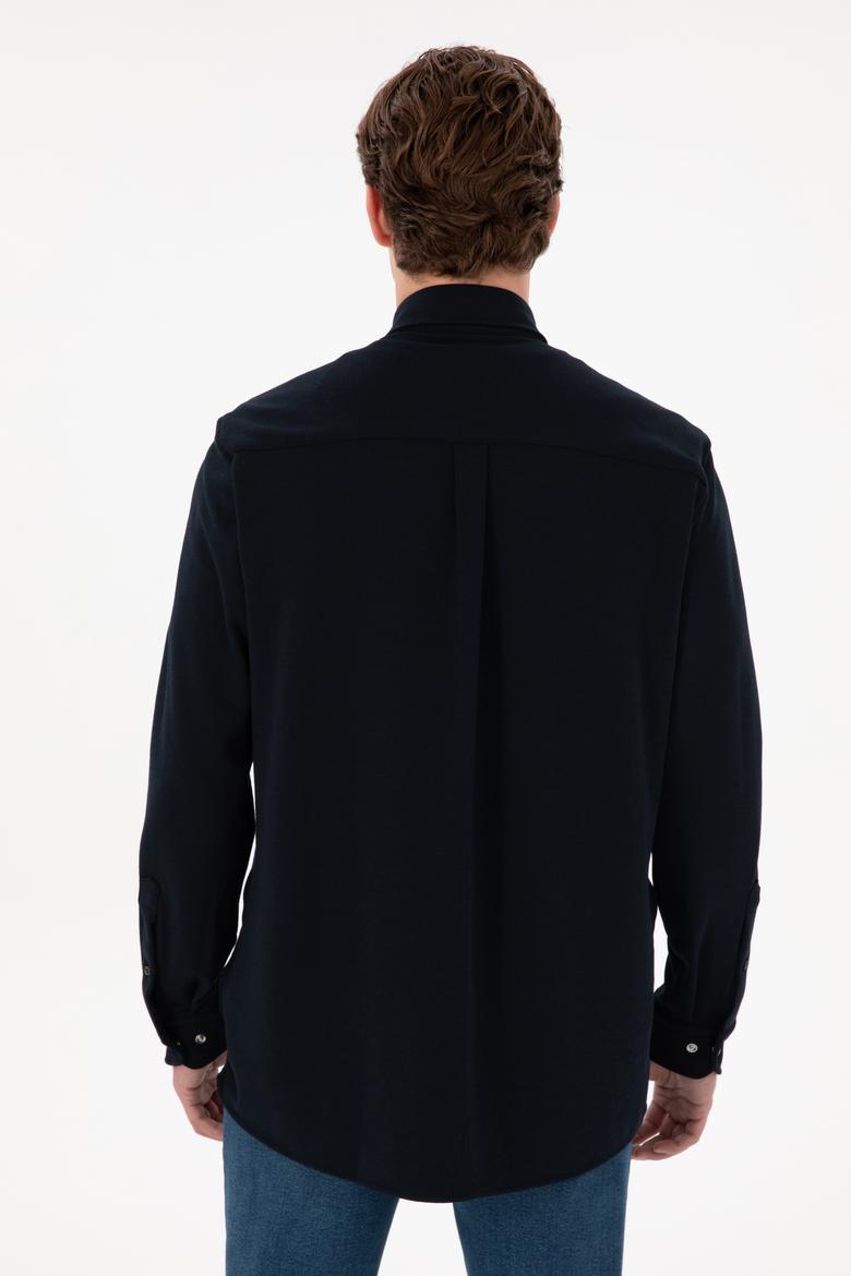 Erkek Lacivert Örme Gömlek - 50305605008