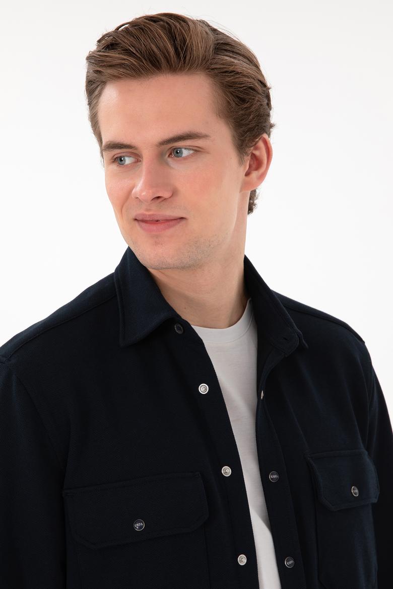 Erkek Lacivert Örme Gömlek - 50305605008