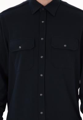 Erkek Lacivert Örme Gömlek - 50305605008