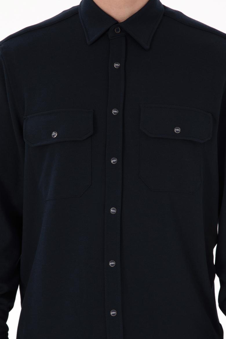 Erkek Lacivert Örme Gömlek - 50305605008