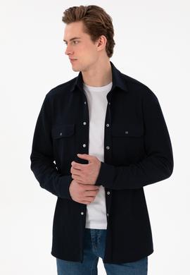 Erkek Lacivert Örme Gömlek - 50305605008