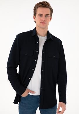 Erkek Lacivert Örme Gömlek - 50305605008