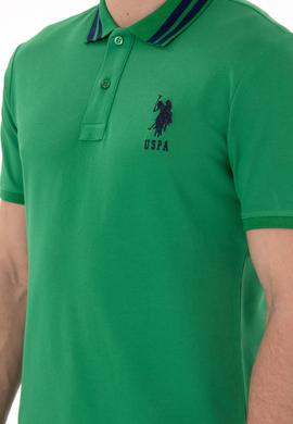 Erkek Slim Fit Polo Yaka Yeşil Basic Tişört - 50279569045