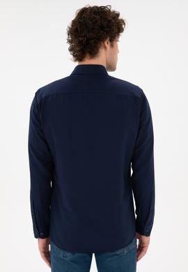 Erkek Lacivert Uzun Kollu Basic Gömlek - 50296777053