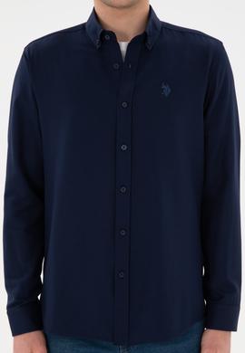 Erkek Lacivert Uzun Kollu Basic Gömlek - 50296777053