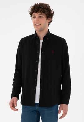 Erkek Siyah Uzun Kollu Basic Gömlek - 50296757025