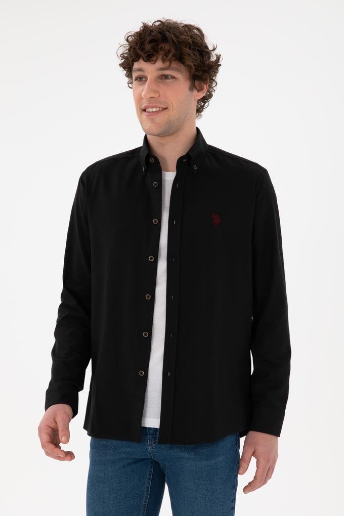 Erkek Siyah Uzun Kollu Basic Gömlek