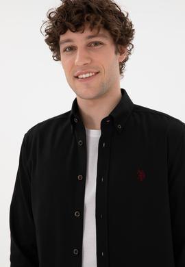 Erkek Siyah Uzun Kollu Basic Gömlek - 50296757025